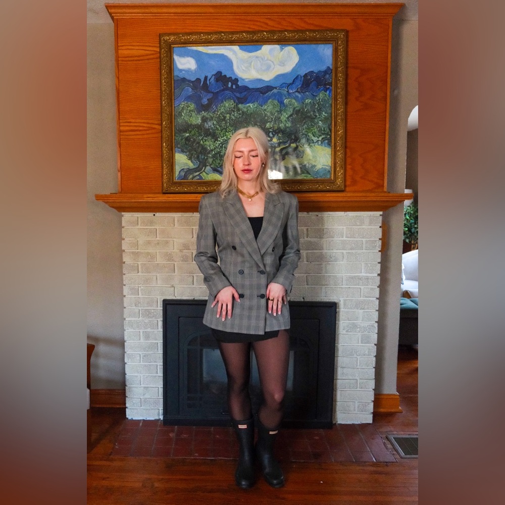 Pendleton Plaid Double-Breasted Blazer Glen Plaid